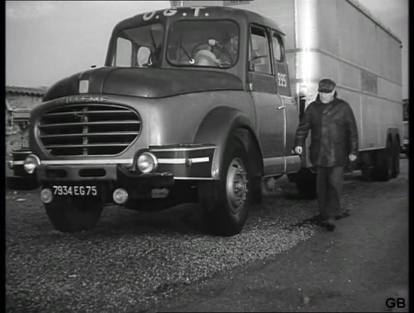 A scene from Dens Ges Sans Importance (English title: People of No Importance, 1956) starring Jean Gabin as a down-on-his-luck truck driver