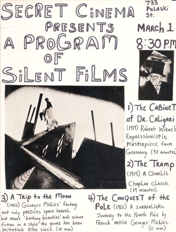 Secret Cinema program, March 1980